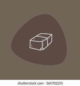 Eraser rubber vector icon doodle hand drawn design