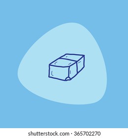 Eraser rubber vector icon doodle hand drawn design