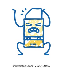 eraser school character doodle icon sketch vector. eraser school character sign. isolated symbol illustration