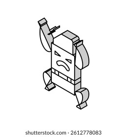 eraser school character isometric icon vector. eraser school character sign. isolated symbol illustration