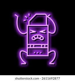 eraser school character neon light sign vector. eraser school character sign. isolated symbol illustration