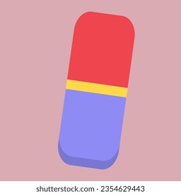 Eraser for School and education icons vector flat illustration.Back to school Stationery subjects.
