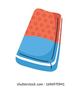 eraser school supply hand draw style vector illustration design