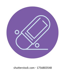 eraser school supply isolated icon vector illustration design