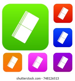 Eraser set icon color in flat style isolated on white. Collection sings vector illustration