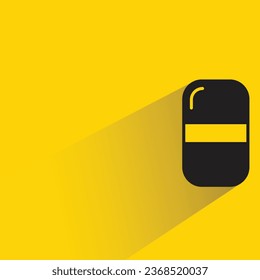 eraser with shadow on yellow background