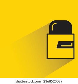 eraser with shadow on yellow background