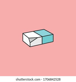 Eraser simple cartoon vector illustration template
