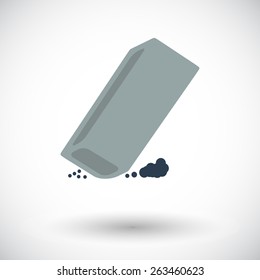 Eraser. Single flat icon on white background. Vector illustration.
