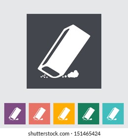 Eraser. Single flat icon. Vector illustration.