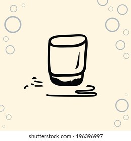 Eraser sketch icon. Isolated symbol on retro background. Vector illustration.