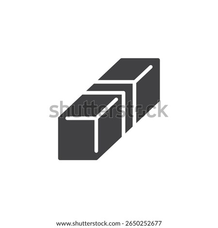 Eraser solid glyph icon. A filled icon of a tilted eraser. This icon symbol is perfect as a correction sign and school stationery symbol.