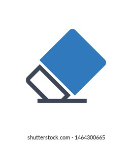 Eraser solid icon in blue gray color