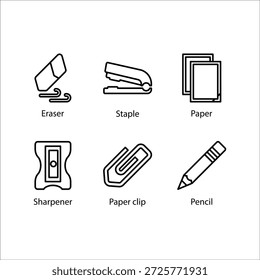 Borracha, Grampear, Papel, Nitidez, Clipe de papel, Lápis, ícone