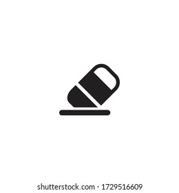 Eraser Stationery Icon Vector Illustration