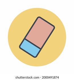 Eraser - Style 8. simple illustration. Editable stroke. Design template vector