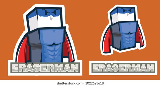 eraser super hero mascot