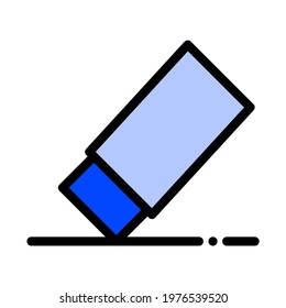 Eraser Symbol. Remove, Delete Sign in Blue Filled Outline Icon