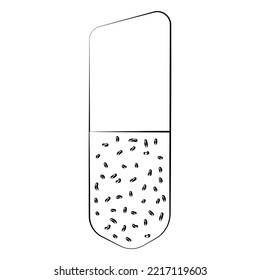 An eraser with a thin line. Vector on a white background.