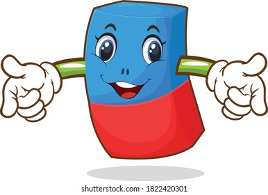 Eraser tool cartoon vector art and illustration