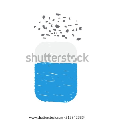 Eraser top view icon, top view Icon design colorful chalk. Draw a picture on the white background.