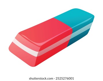 Eraser vector cartoon illustration isolated on white background