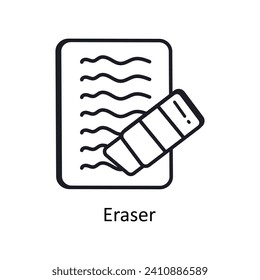Radiergummi-Vektor-Umriss-Doodle Design-Illustration. Symbol auf weißem Hintergrund EPS10-Datei
