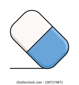 eraser vector flat color icon 