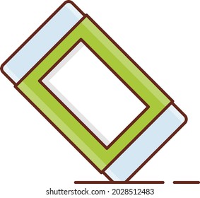 eraser vector flat color icon