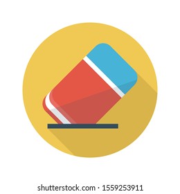 eraser vector flat colour icon 