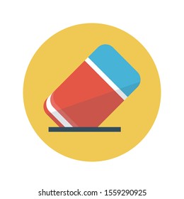 eraser vector flat colour icon 