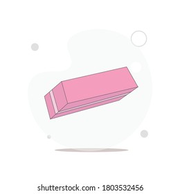 Eraser vector flat illustration on white