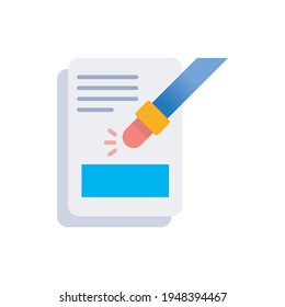 Eraser Vector Flat Illustration Style icon. EPS 10