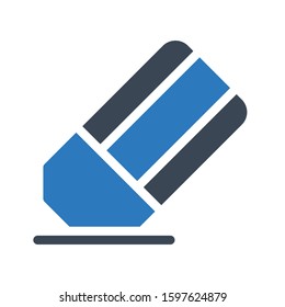 eraser vector glyph color icon 