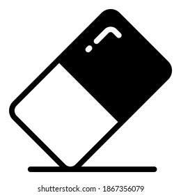 eraser vector glyph icon, school and education icon