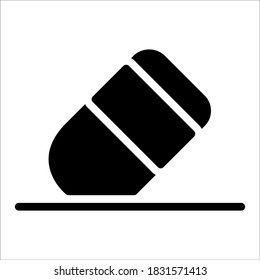 Eraser vector icon. filled flat sign for mobile concept and web design. Symbol, logo illustration.