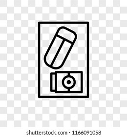 Eraser vector icon isolated on transparent background, Eraser logo concept