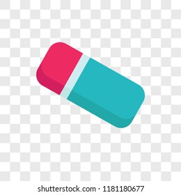 Eraser vector icon isolated on transparent background, Eraser logo concept