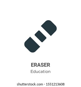 Eraser vector icon on white background. Flat vector eraser icon symbol sign from modern education collection for mobile concept and web apps design.