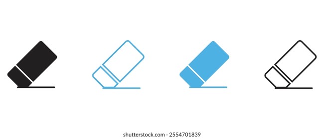 Eraser vector icon set illustration.