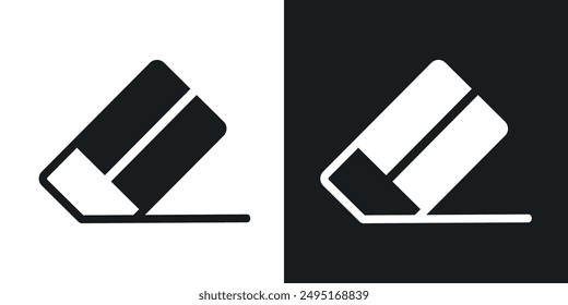 Eraser vector icon set in solid style.