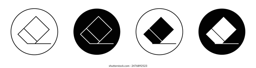 Eraser vector icon symbol in flat style.