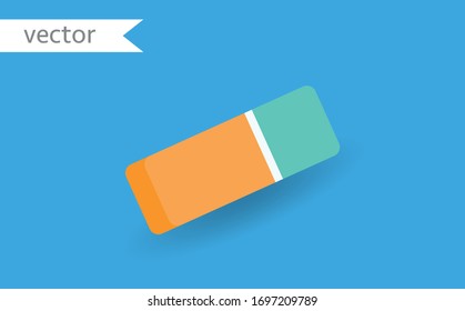 Eraser vector icon, symbol. White and black vector desgin. Modern, simple flat vector illustration for web site, mobile app or poster design.