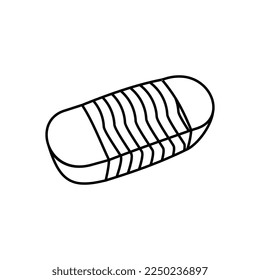 Eraser vector illustration. Cartoon rubber eraser. Erase hand draw isolated.