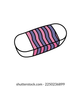 Eraser vector illustration. Cartoon rubber eraser. Erase hand draw isolated.