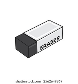 Eraser vector illustration isolated on white background, top view