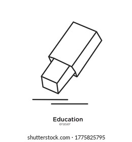 Eraser vector illustration lineal color and filled design
