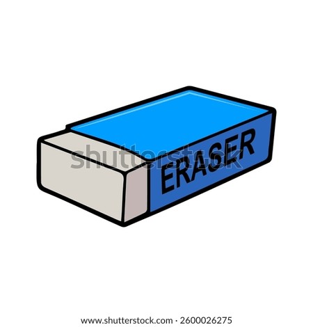 eraser vector illustration,isolated on white background,top view