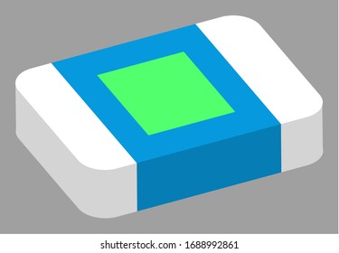 Vector de borrador, escuela aislada suministro de objeto de estilo plano cerrar. Elemento para dibujar y borrar errores, herramienta de escritura con envoltura de papel verde y azul