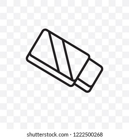 Eraser vector linear icon isolated on transparent background, Eraser transparency concept can be used for web and mobile